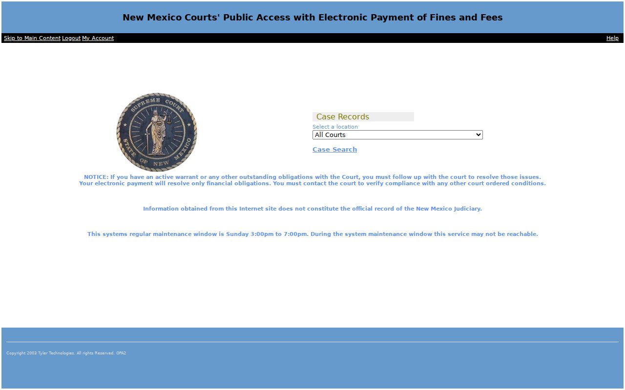 Torrance County warrant search case lookup entry