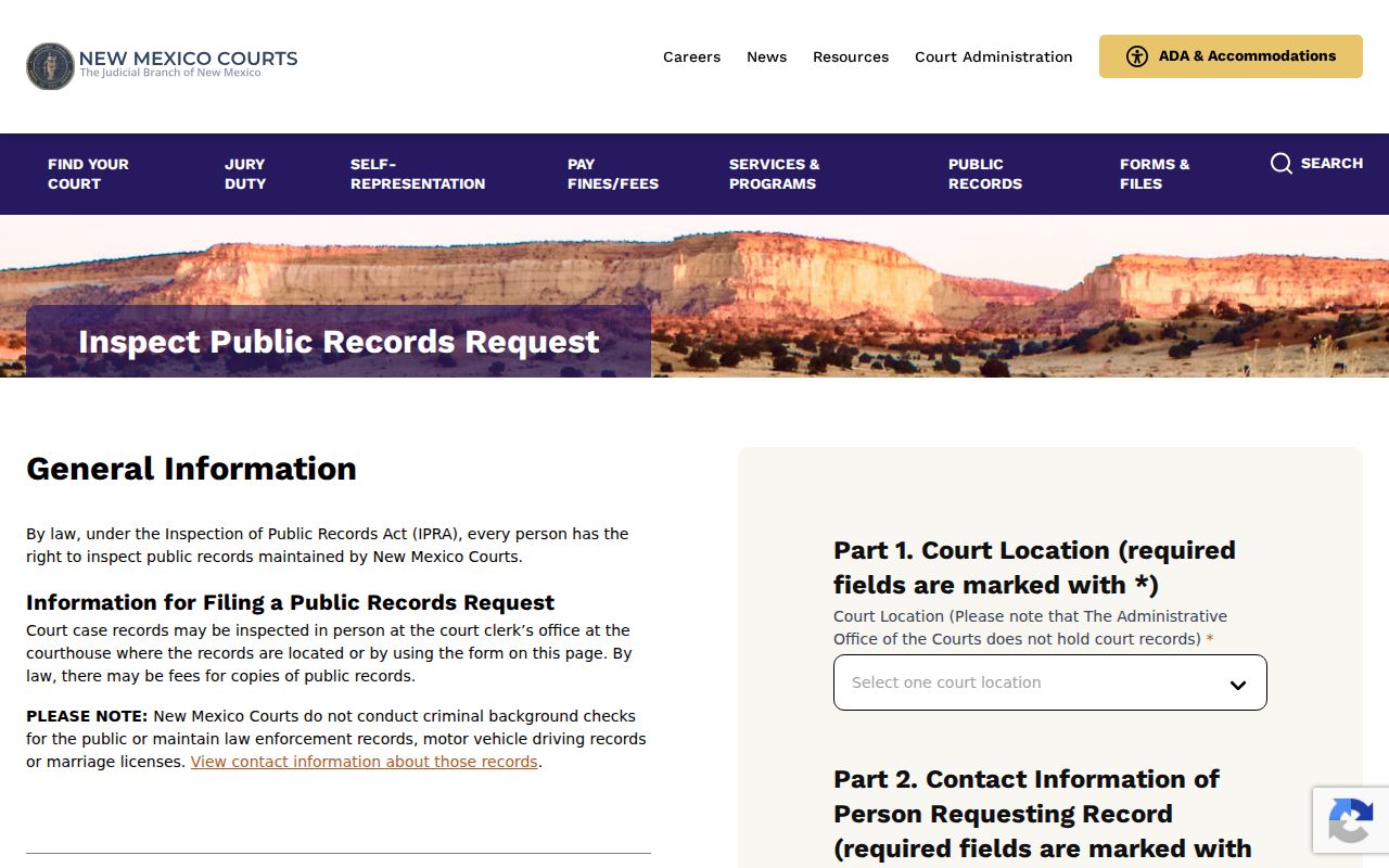 Torrance County court records request route under New Mexico IPRA