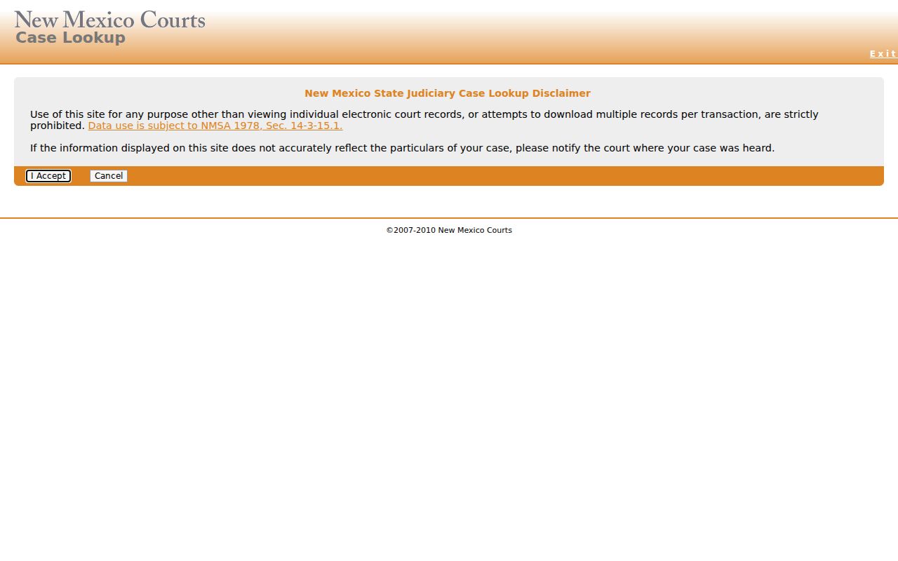 Torrance County case lookup disclaimer and warrant record limits